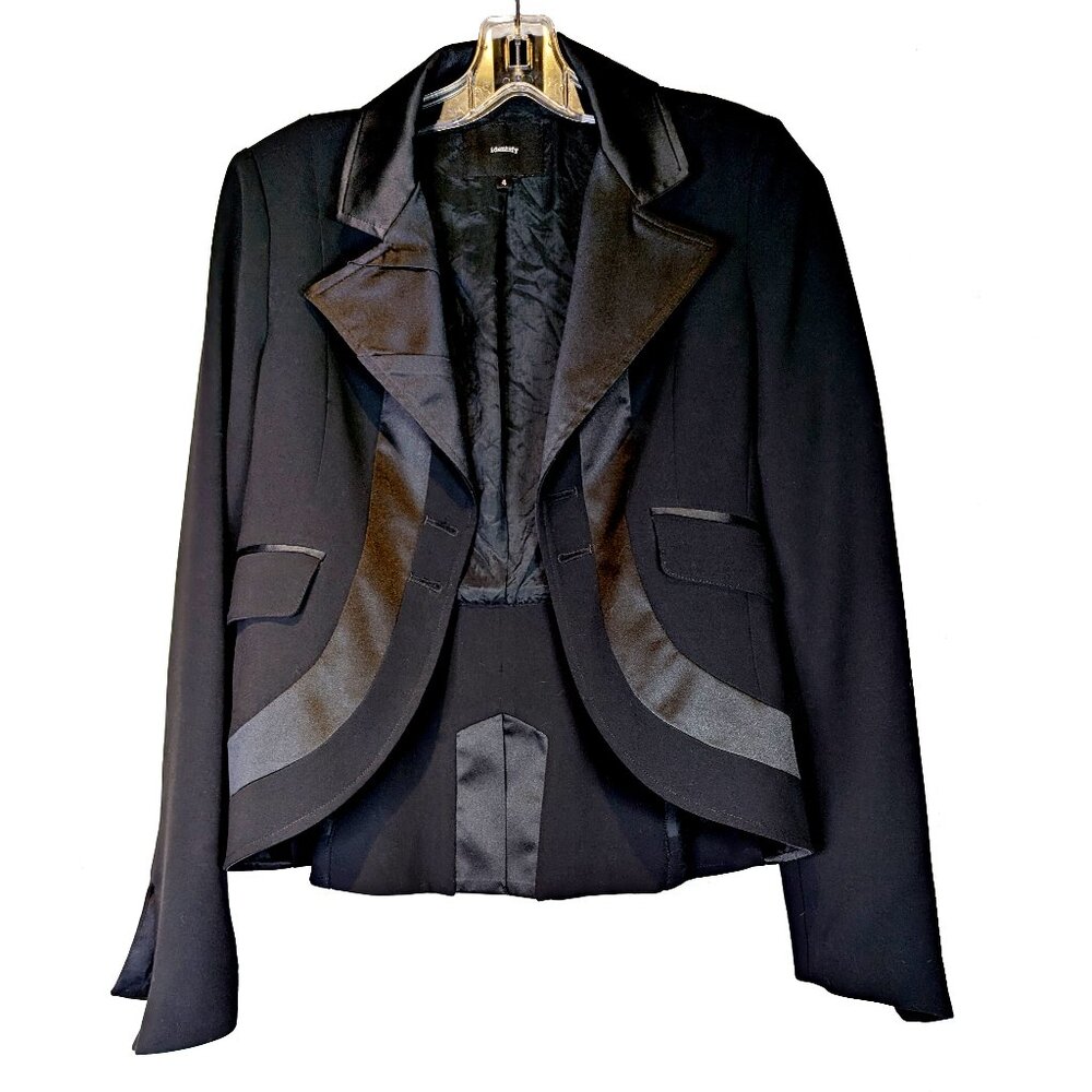 IDENTIFY Black and Satin Fancy Jacket Tuxedo style Size 4